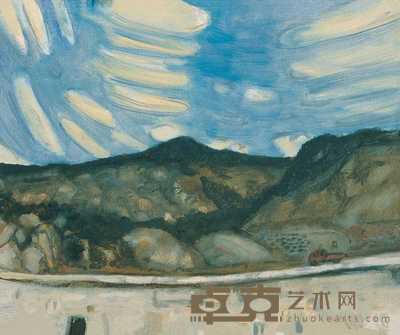 段正渠 2004年作 山云 50×60cm